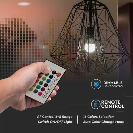 LED RGB Aptumšojama spuldze A60 E27/8,5W/230V 4000K + tālvadības pults