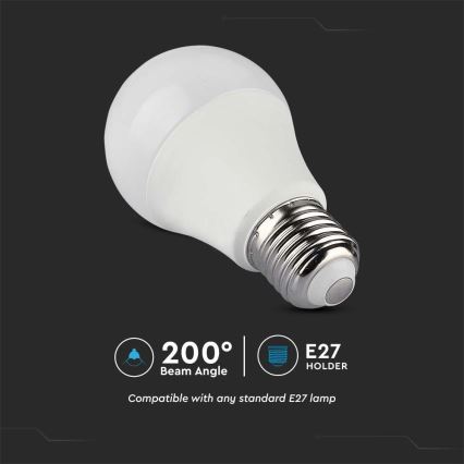 LED RGB Aptumšojama spuldze A60 E27/8,5W/230V 4000K + tālvadības pults