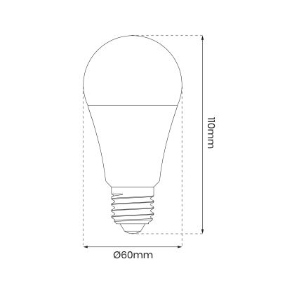 LED RGB Aptumšojama spuldze A60 E27/8W/230V 2700-6500K Wi-Fi Tuya