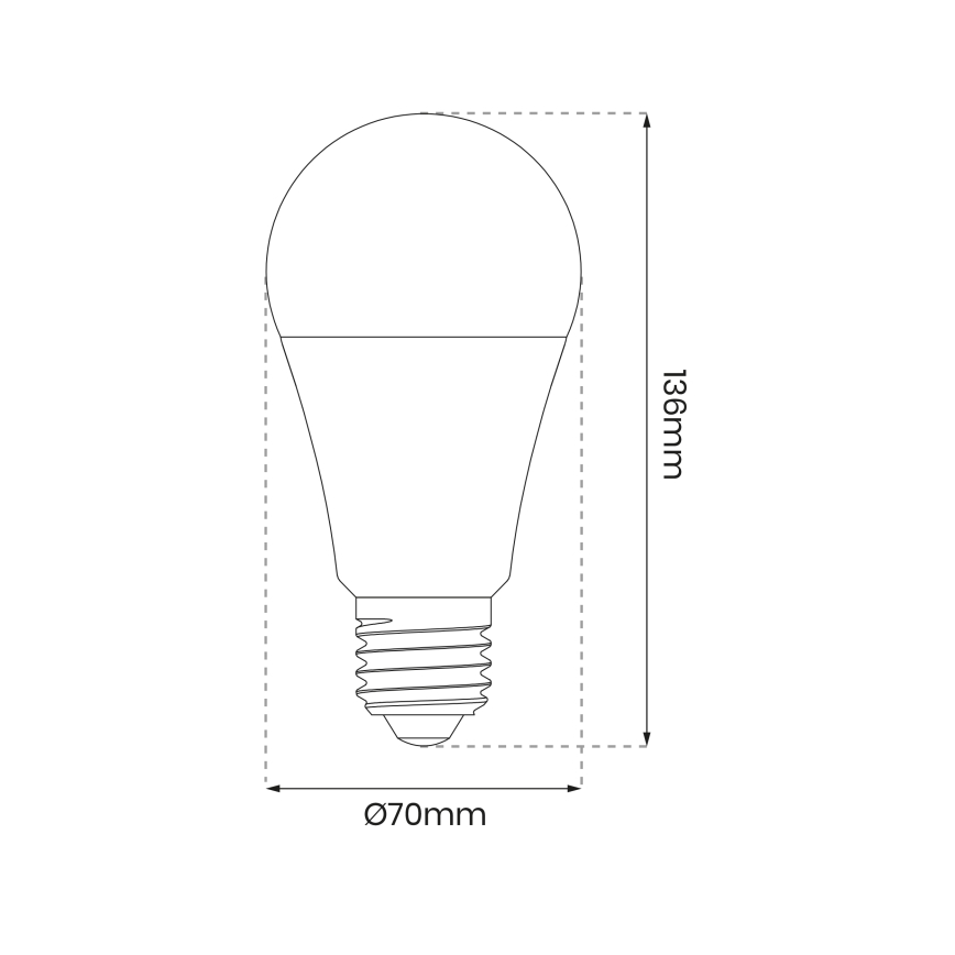 LED RGB Aptumšojama spuldze A70 E27/11W/230V 2700-6500K Wi-Fi Tuya