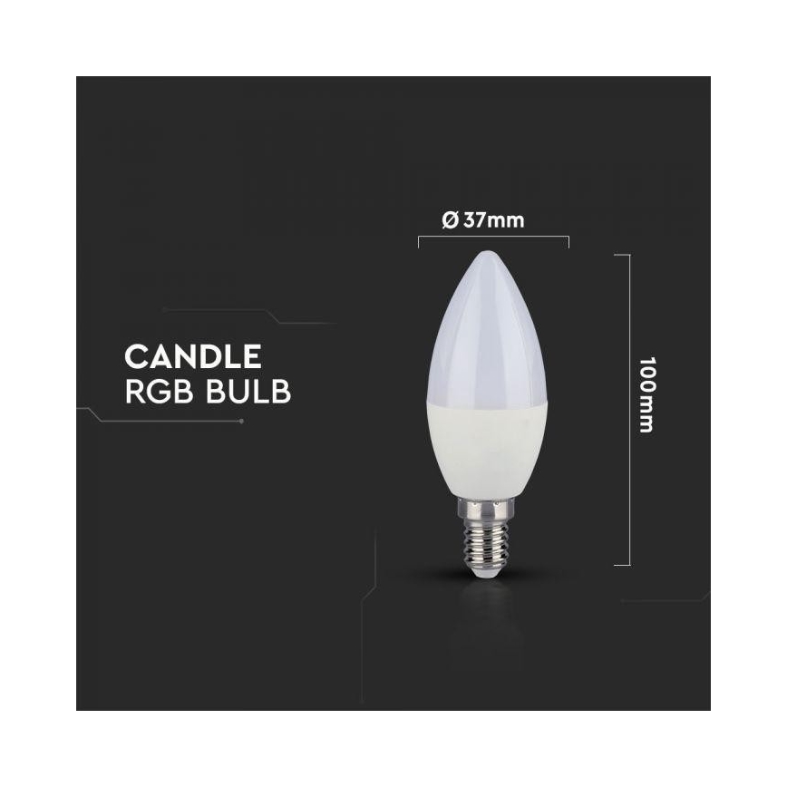 LED RGB Aptumšojama spuldze E14/3,5W/230V 6400K + TP