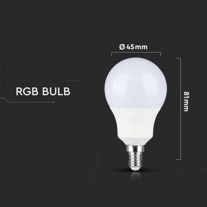 LED RGB Aptumšojama spuldze E14/3,5W/230V 6400K + TP