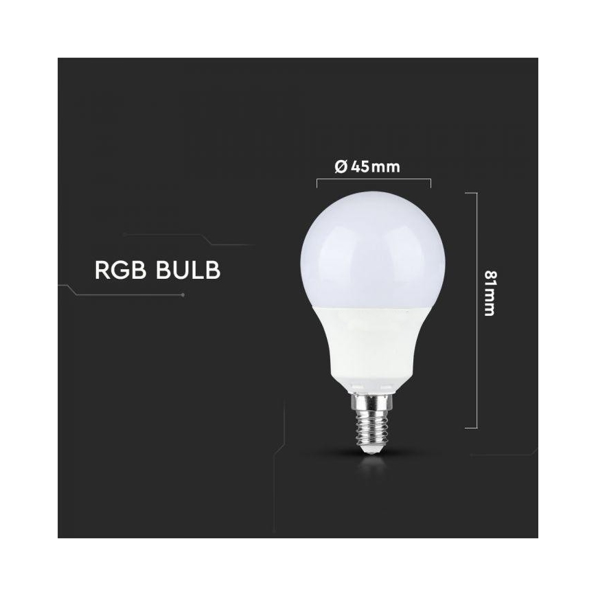 LED RGB Aptumšojama spuldze E14/3,5W/230V 6400K + TP