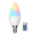 LED RGB Aptumšojama spuldze E14/4,8W/230V 3000K + tālvadības pults - Aigostar