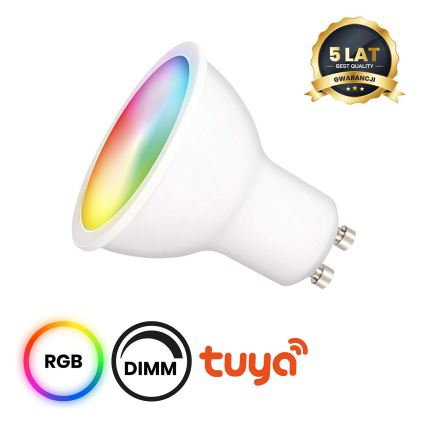 LED RGB Aptumšojama spuldze GU10/5W/230V 2700-6500K Wi-Fi Tuya