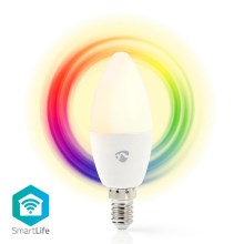 LED RGB Aptumšojama spuldze Smartlife E14/4,5W/230V Wi-Fi 2700K