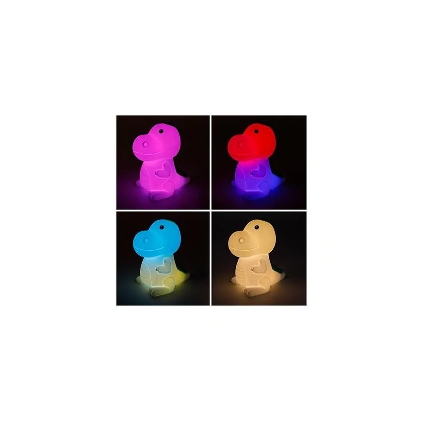 LED RGBW Aptumšojama uzlādējams bērnu nakts lampa LED/2,5W/5V 3000K 1200 mAh dinozaurs
