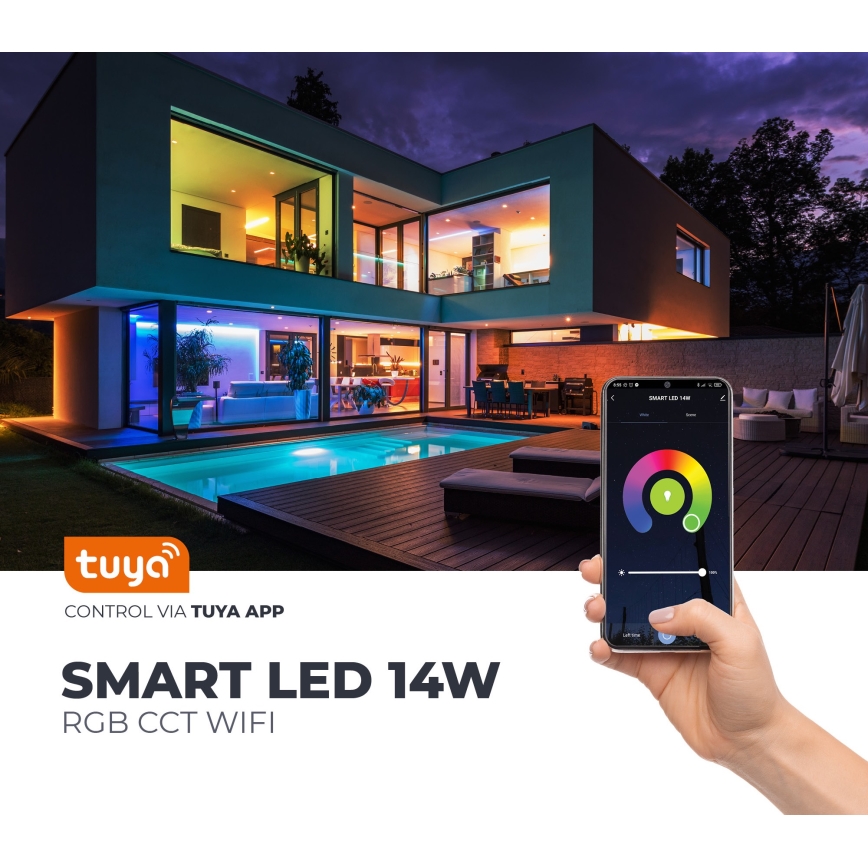 LED RGB Aptumšojama viedā spuldze E27/9,5W/230V 2700-6500K Wi-Fi Tuya