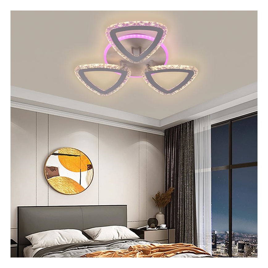 LED RGB Aptumšojama virsapmetuma lustra LED/45W/230V 3000-6500K + tālvadības pults
