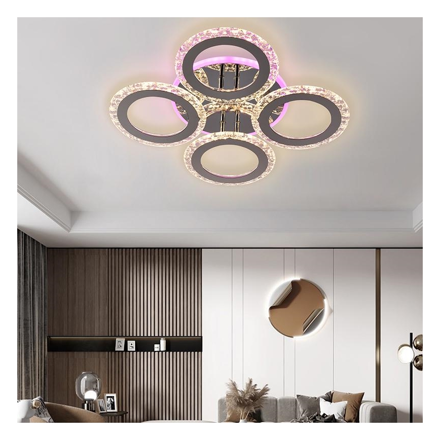 LED RGB Aptumšojama virsapmetuma lustra LED/55W/230V 3000-6500K + tālvadības pults