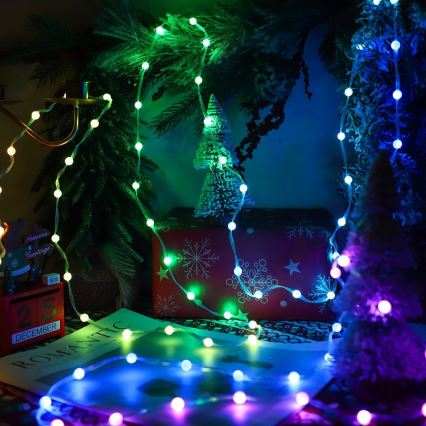 LED RGB Aptumšojama Ziemassvētku aizkars WIZARD 400xLED/USB 2x2m + tālvadības pults
