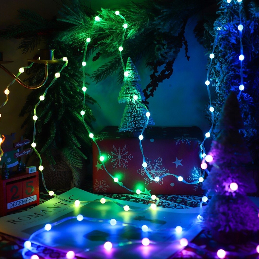 LED RGB Aptumšojama Ziemassvētku aizkars WIZARD 400xLED/USB 2x2m + tālvadības pults