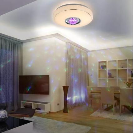 LED RGB Aptumšojams griestu gaismeklis MAGIC DISCO LED/18W/230V + tālvadības pults