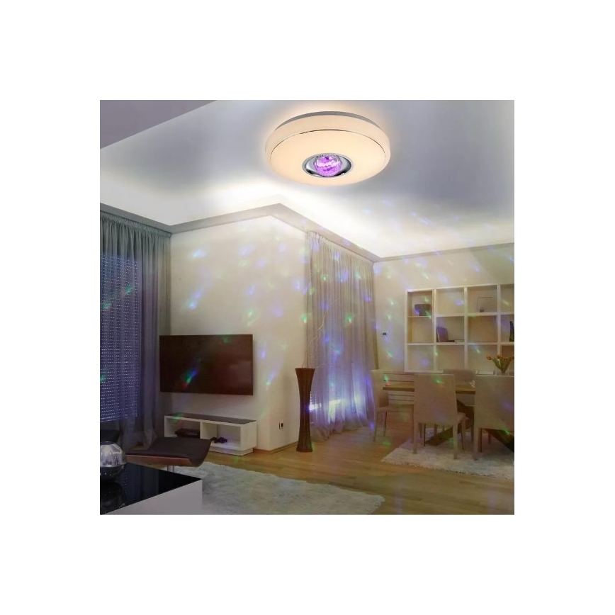 LED RGB Aptumšojams griestu gaismeklis MAGIC DISCO LED/18W/230V + tālvadības pults
