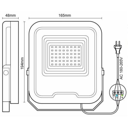 LED RGB Aptumšojams prožektors LED/30W/230V 3000K-6500K Wi-Fi Tuya IP65