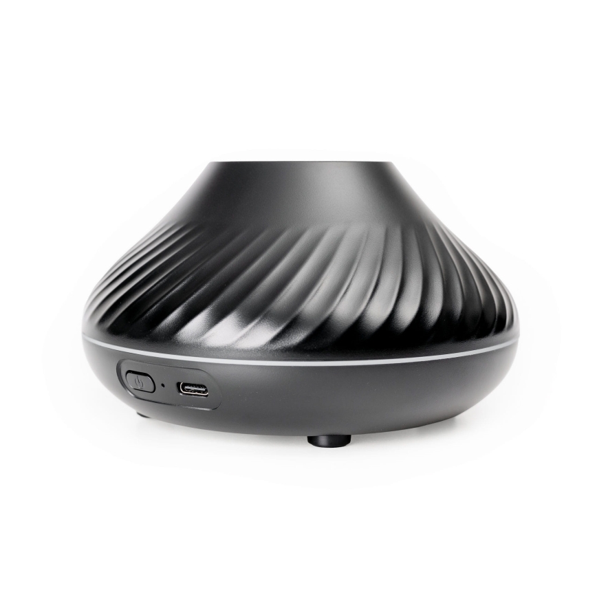LED RGB Aroma difuzors ar liesmas imitāciju LED/6,5W/5V 130ml melna