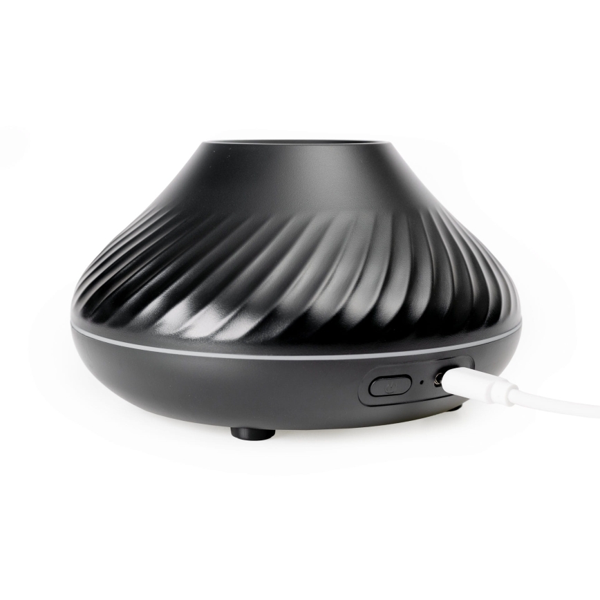 LED RGB Aroma difuzors ar liesmas imitāciju LED/6,5W/5V 130ml melna