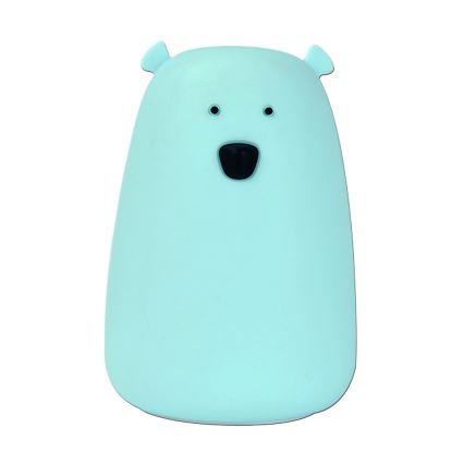 LED RGB Bērnu skārienvadāma maza lampa BEAR LED/0,8W/5V zila
