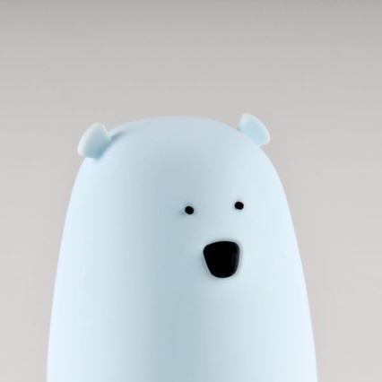 LED RGB Bērnu skārienvadāma maza lampa BEAR LED/0,8W/5V zila