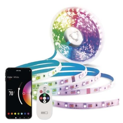 LED RGB+CCT Aptumšojama josla GOSMART LED/11W/230V 2 m 2700-6500K IP44 Wi-Fi + tālvadības pults