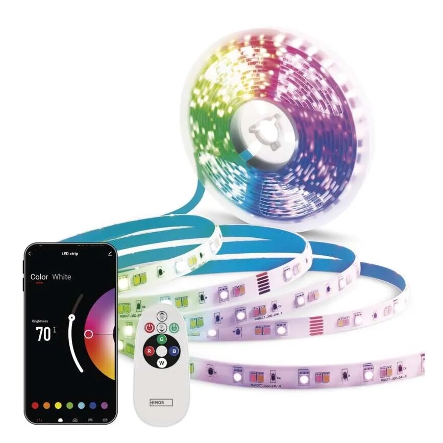 LED RGB+CCT Aptumšojama josla GOSMART LED/11W/230V 2 m 2700-6500K IP44 Wi-Fi + tālvadības pults