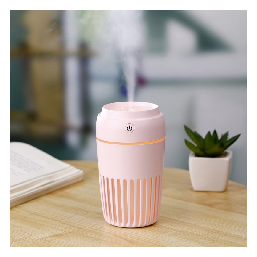 LED RGB Gaisa mitrinātājs 300 ml LED/2W/5V rozā