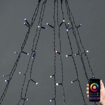 LED RGB gaismas aizkars 240xLED/11 funkcijas 8m IP65 Wi-Fi Tuya