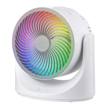 LED RGB galda ventilators 10W/5V, diam. 18,5 cm