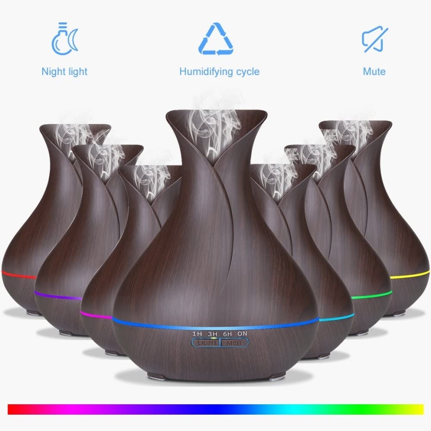 LED RGB Mitrinātājs un gaisa jonizators 400 ml