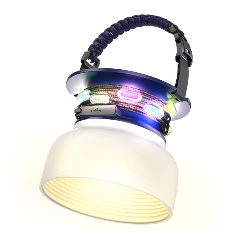 LED RGB Pārnēsājama saules enerģijas uzlādējams lampa ar LED virtene LED/10W/5V 3600 mAh IP65 3600 mAh