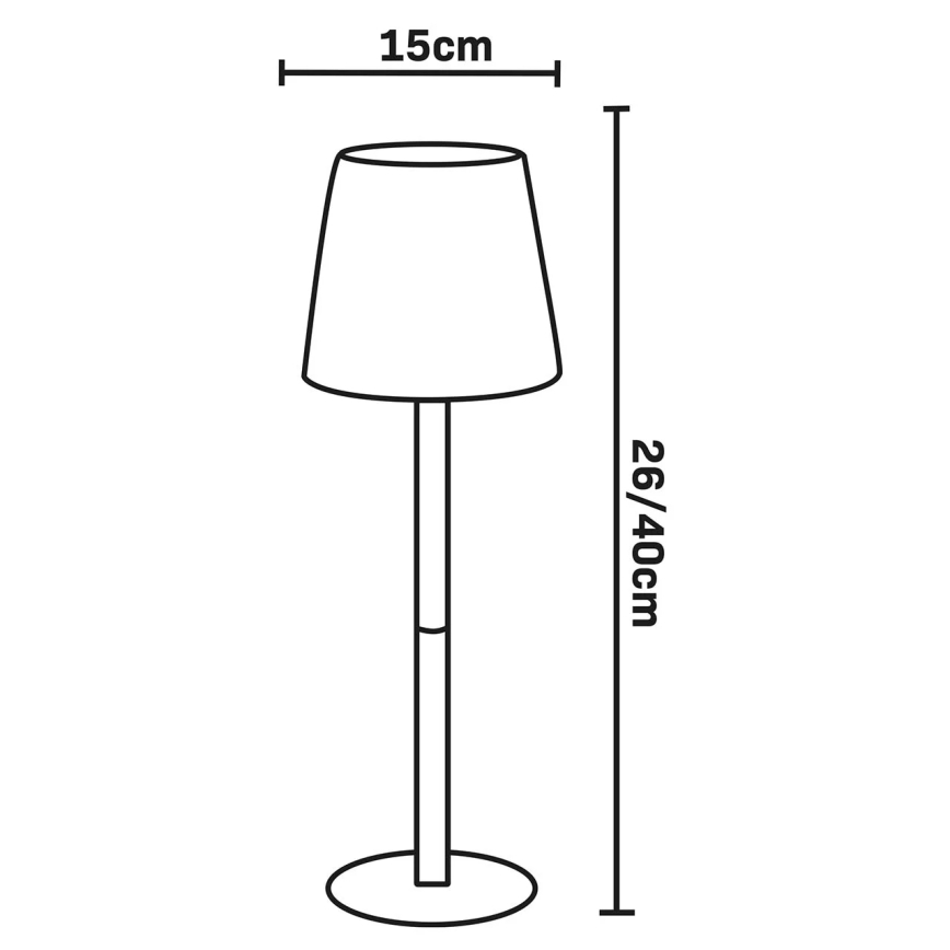 LED RGBW ar pieskārienu regulējama āra galda lampa LUCIA LED/2W/5V 1800/2700/6500K 3600 mAh IP44 melna
