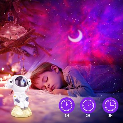 LED RGB projektors 3v1 LED/5W/5V 3000/4000/6000K astronauts + ar tālvadības pulti