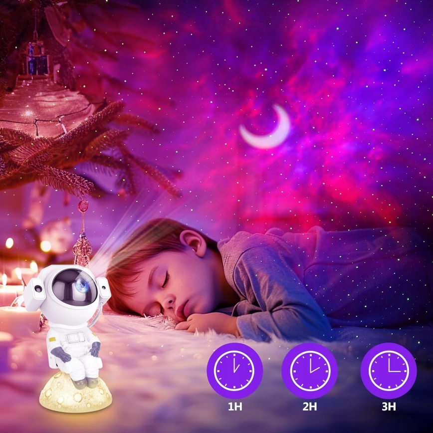 LED RGB projektors 3v1 LED/5W/5V 3000/4000/6000K astronauts + ar tālvadības pulti