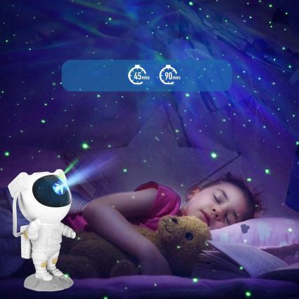 LED RGB projektors LED/5W/5V astronauts + tālvadības pults