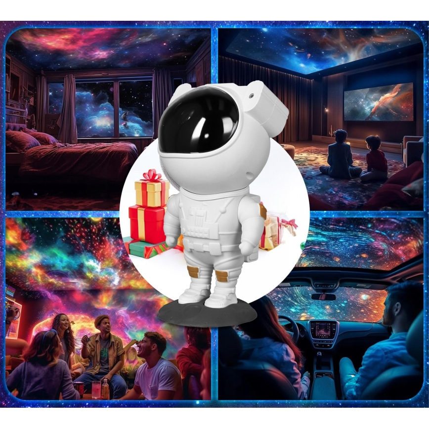 LED RGB projektors LED/5W/5V astronauts + tālvadības pults