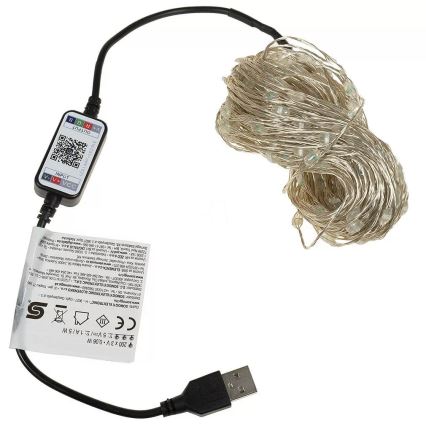 LED RGB  regulējama gaismas virtene 100xLED/29 funkcijas 10,4m