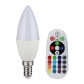 LED RGB regulējamā spuldze E14/3,5W/230V 6400K + tālvadības pults