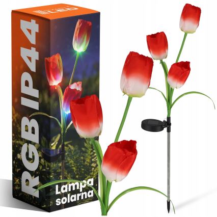 LED RGB saules dekoratīvais gaismeklis 3xLED/3,7V 200 mAh IP44 tulpe