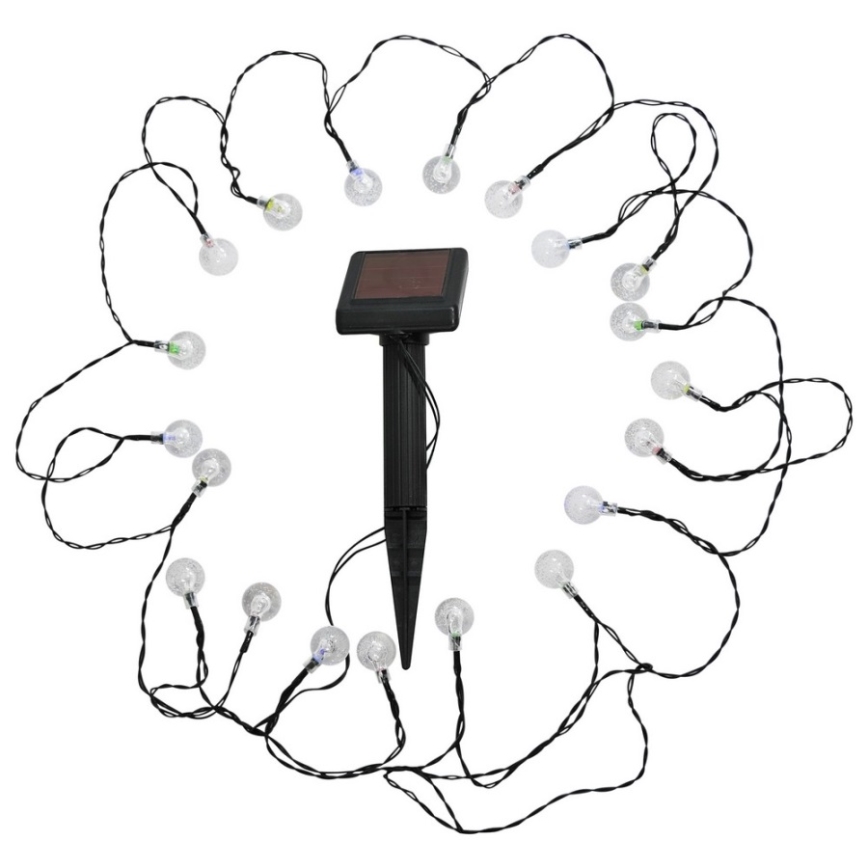 LED RGB Saules eneģijas lampa 20xLED/1,2V 300 mAh IP44