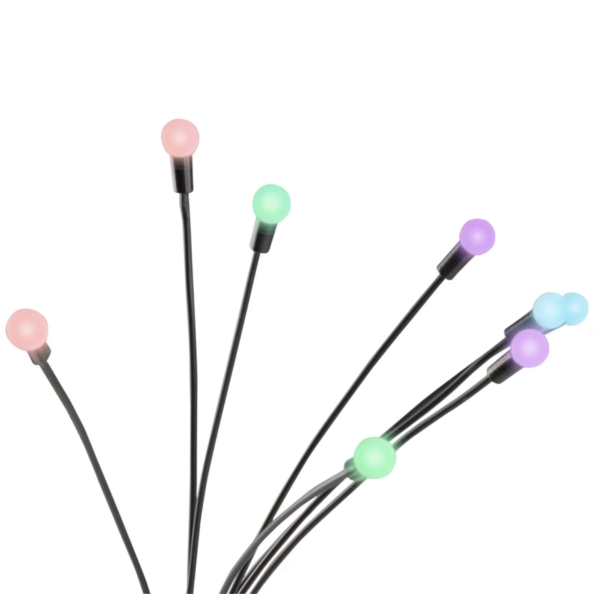 LED RGB Saules eneģijas lampa FIORINI 8xLED/1,2V 600mAh IP44 melna
