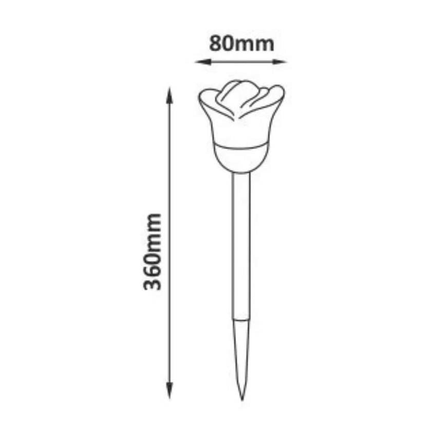 LED RGB Saules eneģijas lampa ROSE LED/1,2V 100 mAh IP44