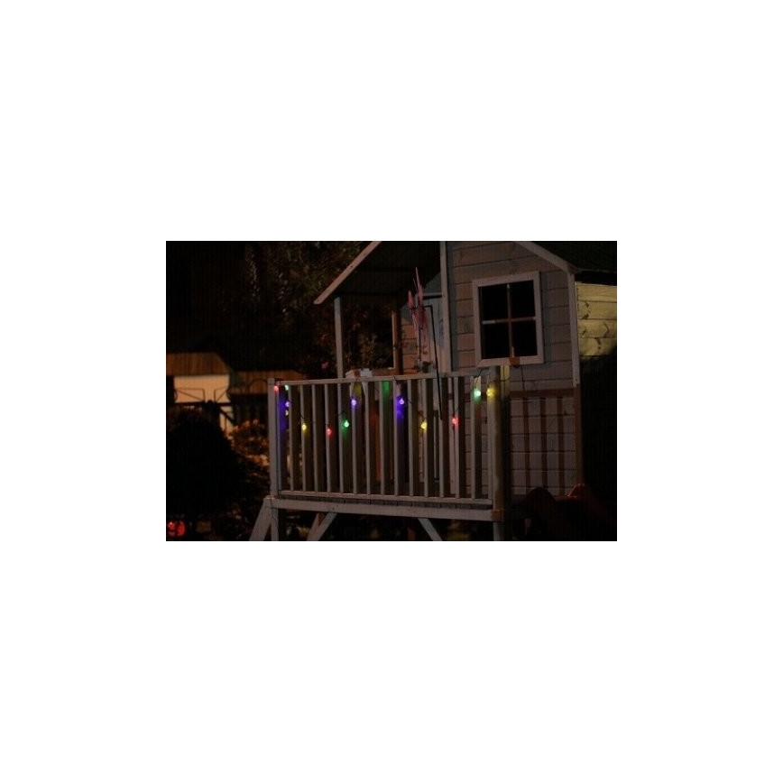 LED RGB Saules enerģijas gaismeklis 20xLED/1xAAA/1.2V/300mAh IP44 ar krēslas sensoru