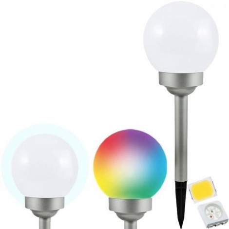 LED RGB Saules enerģijas lampa BALL LED/0,2W/AA 1,2V/600mAh IP44