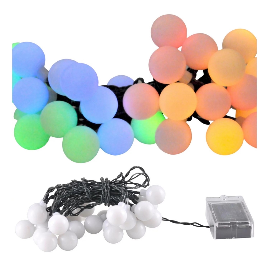 LED RGB Saules enerģijas virtene PARTY 30xLED/1,2V 400 mAh 3,9 m IP44