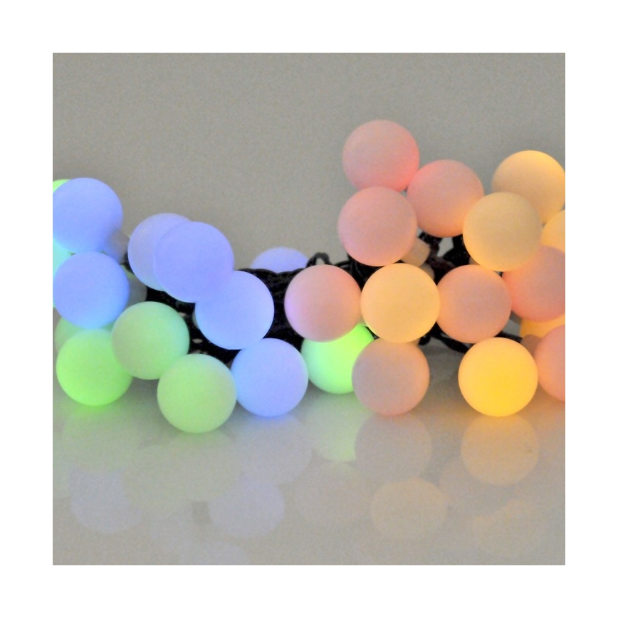 LED RGB Saules enerģijas virtene PARTY 30xLED/1,2V 400 mAh 3,9 m IP44