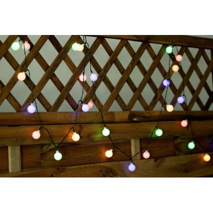 LED RGB Saules enerģijas virtene PARTY 30xLED/1,2V 400 mAh 3,9 m IP44