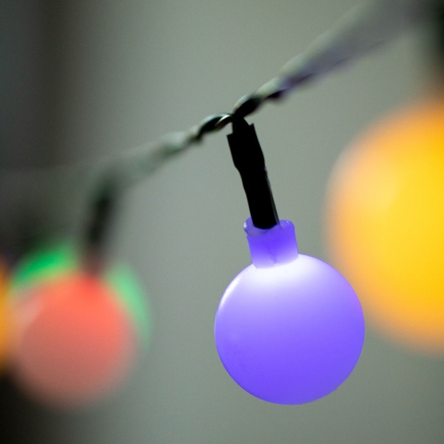 LED RGB Saules enerģijas virtene PARTY 30xLED/1,2V 400 mAh 3,9 m IP44