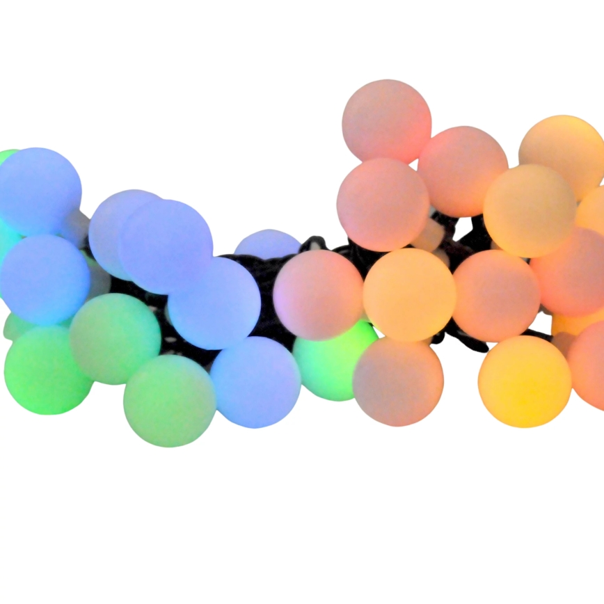 LED RGB Saules enerģijas virtene PARTY 30xLED/1,2V 400 mAh 3,9 m IP44