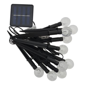 LED RGB saules gaismeklis 10xLED/1,2V 300 mAh IP44 melns