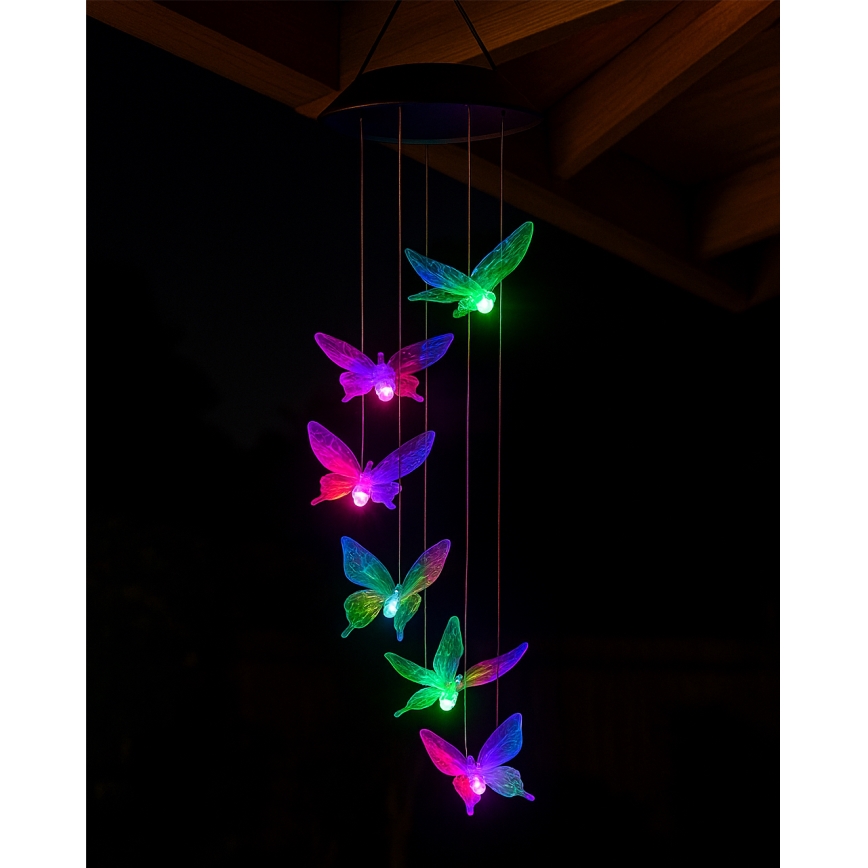 LED RGB saules gaismeklis 6xLED/1,2V 300 mAh IP44 tauriņš